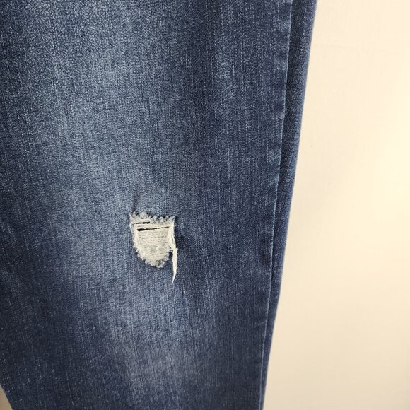 Democracy Jeans Women 14 Blue AB Solution Vintage Stretch Distressed Denim 32x30 - Picture 6 of 11